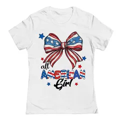 アンブランデッド レディース トップス Tシャツ グラフィック Unbranded Juniors All American Girl Patriotic Graphic Tee White ホワイト