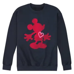 ディズニー メンズ アウター パーカー・スウェット シャツ フリース Disneys Mickey Heart Mens Fleece Sweatshirt Navy ネイビー