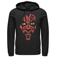 スター ウォーズ メンズ アウター パーカー・スウェット グラフィック Menstar Wars Darth Maul Hooded Face Creepingraphic Hoodie Blackのサムネイル