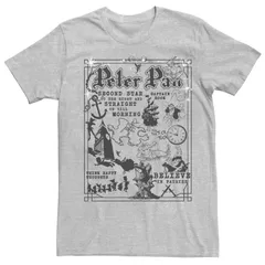 ディズニー メンズ トップス Tシャツ ヴィンテージ Disneys Peter Pan Mens Vintage Poster Tee Athletic Heather ヘザーのサムネイル