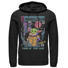 アニメキャラクター メンズ アウター パーカー・スウェット Licensed Character Menstar Wars The Mandalorian The Child Comic Hoodie Black ブラック