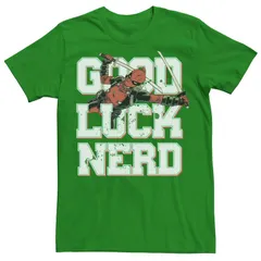 アニメキャラクター メンズ トップス Tシャツ Licensed Character Mens Marvel Deadpool Good Luck St Patricks Tee Kelly