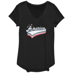 アンブランデッド レディース トップス Tシャツ グラフィック Unbranded Womens Teamerica Stars Graphic Tee Black ブラック