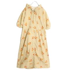 ピンクハウス　フード付きワンピース　花柄 ドット　ピンタック　ピコフリル ピンクハウス フード付きワンピース 花柄 ドット ピンタック