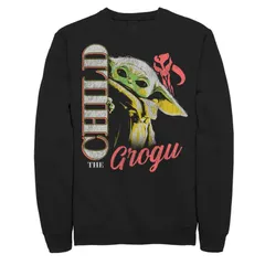 アニメキャラクター メンズ アウター パーカー・スウェットール シャツ Licensed Character Big Tall Star Wars Grogu Peek Sweatshirt Black ブラック