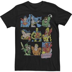 애니메이션 캐릭터 맨즈 탑스 T셔츠 로고 Licensed Character Mens Justice League Justice Boxes Logo Tee Black 블랙