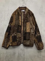 KEREN hart ケレンハート ヴィンテージ レトロ 刺繍 パイピング ブルゾン アウター ジャケット sizeL/ブラウン ■■ レディース