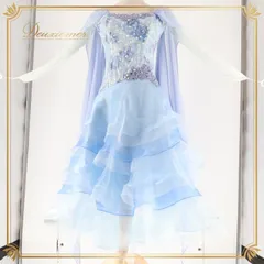 社交ダンス 衣装 スタンダードドレス ワンピース ドレス ブルー系 Leirina レイリーナ 水色 レース フロート デモ 競技 パーティ 発表会 ダンス 水色系 エレガント ドレスアップ ステージ衣装 ダンスパフォーマンス 競技用 衣装 フリル おしゃれのサムネイル