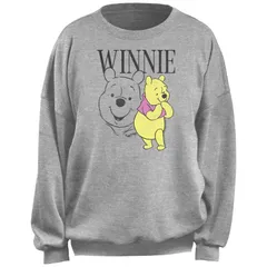ディズニー レディース トップス Tシャツ フリース Disneys Winnie The Pooh Coy Pose Juniors Fleece Pullover Heather Gray グレー