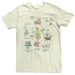 ディズニー メンズ トップス Tシャツ Disneys Tinkerbell Peter Pan Storytelling Poster Mens Tee Naturalのサムネイル