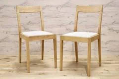 GMIK939○無印良品 / MUJI ダイニングチェア 2脚セット 椅子 チェア ファブリック シンプル ナチュラル 天然木のサムネイル