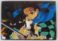 【中古】ティッシュケース・ティッシュカバー 竈門炭治郎＆竈門禰豆子 ポケットティッシュ＆ケース 「鬼滅の刃」 ジャンプキャラクターズストア限定