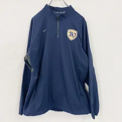 古着 used　NIKE ナイキ　プルオーバージャケット　ハーフジップ　ワンポイント　紺　ネイビー　Lサイズ