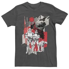 アニメキャラクター メンズ トップス Tシャツ Licensed Character Menstar Wars First Order Troopers Darkness Rises Poster Tee Charcoal Heather チャコール