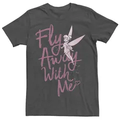 ディズニー メンズ トップス Tシャツ Disneys Peter Pan Tinker Bell Mens Fly Away With Me Tee Charcoal Heather チャコールのサムネイル