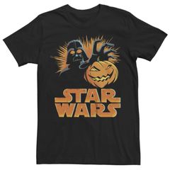 애니메이션 캐릭터 맨즈 탑스 T셔츠 그래픽 Licensed Character Menstar Wars A New Hope Halloween Darth Vader Jackolantern Graphic Tee Black 브래지어