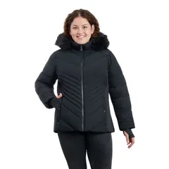 ロンドンフォグ レディース アウター ジャケット・ブルゾン プラスサイズ Plusize London Fog FauxFur Hood Active Puffer Jacket Black ブラックのサムネイル
