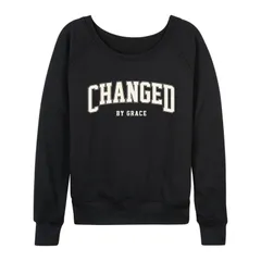 アニメキャラクター レディース トップス Tシャツ パイル Licensed Character Womens Changed By Grace CollegiateFrench Terry Long Sleeve Tee Black ブラック