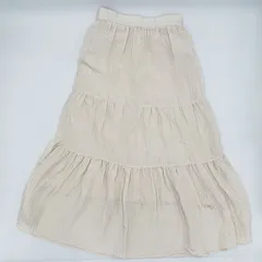 DISCOAT ディスコート　サテンワッシャーボリュームティアードスカート　白　Fサイズ　〇□