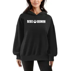 スター ウォーズ レディース アウター パーカー・スウェット シャツ フリース Womenstar Wars Rebel Woman Oversized Fleece Hoodie Sweatshirt Black ブラック
