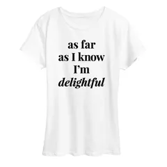 アニメキャラクター レディース トップス Tシャツ グラフィック Licensed Character Womens As Far As I Know Im Delightful Graphic Tee White ホワイト