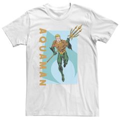 애니메이션 캐릭터 맨즈 탑스 T셔츠 빈티지 Licensed Character Mens DComics Justice League Vintage Aquaman Tee White 화이트