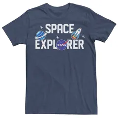 アニメキャラクター メンズ トップス Tシャツ Licensed Character Mens NASA Spacexplorer Emoji Tee Navy Heather ヘザー