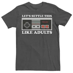 アニメキャラクター メンズ トップス Tシャツ Licensed Character Mens Nintendo NES Controller Letsettle This Tee Charcoal Heather チャコール