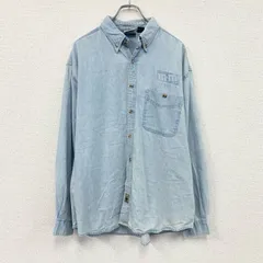 古着 used　90s　PLANET MARS　長袖デニムシャツ　ボタンダウンシャツ　M&M’s　インディゴ　Lサイズ