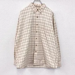 古着 used　90s　Eddie Bauer　エディバウアー　長袖ボタンダウンシャツ　ヴィンテージ　白タグ　チェック柄　XLサイズ