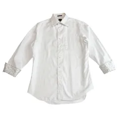 古着 ポールスミス PaulSmith 長袖ワイシャツ クリーニング済み 白 小花柄 メンズ Mサイズ