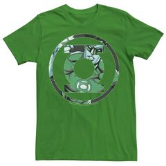 애니메이션 캐릭터 맨즈 탑스 T셔츠 로고 Licensed Character Mens DComics Justice League Green Lantern Face Logo Tee Kelly 그린