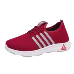 スニーカー レディース ウォーキングシューズ ランニングシューズ ジム トレーニング 履きやすい 軽量 通勤 日常着用 蒸れにくい 滑り止め (レッド, 日本の靴のサイズ寸法, 大人, 数値, 24.5 cm) [レッド] [24.5 cm]