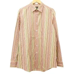 ポールスミス PAUL SMITH マルチストライプ シャツ 長袖 カットソー XL 暖色系マルチカラー