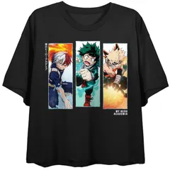 アニメキャラクター レディース トップス Tシャツ グラフィック Licensed Character Juniors My Hero Academia Crop Graphic Tee Black ブラック