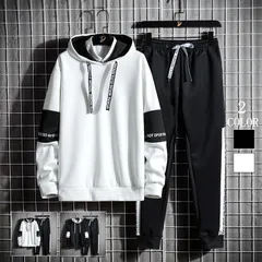 再入荷 スウェット パーカー 上下セット ジャージ メンズ トレーニングウェア スポーツウェア ランニングウェア 無地 カジュアル スポーツ アウター ズボン 5