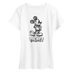 ディズニー レディース トップス Tシャツ グラフィック Disneys Mickey Mouse Womensketch Graphic Tee White ホワイト