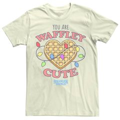 애니메이션 캐릭터 레이디스 탑스 티셔츠 Licensed Character Juniors Stranger Things 34You Are Waffley Cute34 Tee Na