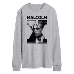 アニメキャラクター メンズ トップス Tシャツ グラフィック Licensed Character Mens Malcolm X Graphic Long Sleeve Graphic Tee Athletic Heather ヘザー