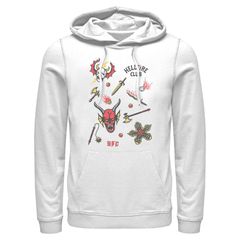 애니메이션 캐릭터 남성 아우터 파커 스웨트 그래픽 Licensed Character Menstranger Things Hellfire Club Icons Graphic Hoodie White 화이트