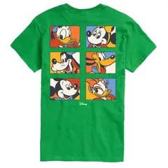 ディズニー メンズ トップス Tシャツ ヴィンテージ グラフィック Mens Disneys Mickey Friends Vintage Grid Graphic Tee Green グリーン