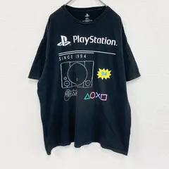 古着 used　Play Station　プレイステーション　半袖プリントTシャツ　ゲームT　黒　ブラック　2XLサイズ
