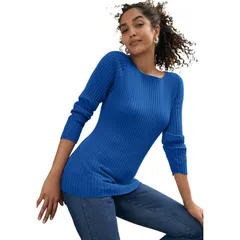 ジェシカロンドン レディース アウター ニット・セーター プラスサイズ リブ Jessica London Womens Plusize Ribbed Knit Pullover Boatneck Sweater Dark Sapphire サファイア