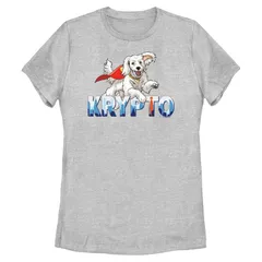 アニメキャラクター レディース トップス Tシャツ グラフィック Licensed Character Juniors DComicsuperman Krypto City Of Metropolis Filled Text Graphic Tee Athle