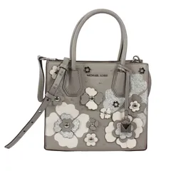 Michael Kors マイケルコース フラワーモチーフ/２WAYハンドバッグ ハンドバッグ レザー グレー【中古】 レディース