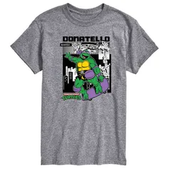 ニコロデオン メンズ トップス Tシャツ グラフィック Nickelodeon Mens Teenage Mutant Ninja Turtles Donatello Skateboard Retro Graphic Tee Athletic Heather