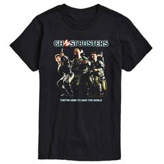 アニメキャラクター メンズ トップス Tシャツ グラフィック Licensed Character Mens Ghostbusters Here To Save The World Graphic Tee Black ブラック