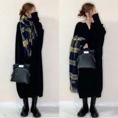 再入荷 ワンピース レディース 即購入OK 長袖 ニットワンピ ロング丈 ロングワンピ Vネック 体型カバー ゆったり シンプル カジュアル おしゃれ 無地 かわいい 20代 30代 40代 50代 秋 冬 通勤 通学