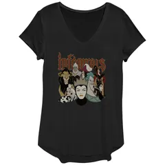 ディズニー レディース トップス Tシャツ グラフィック Disney Villains Infamous Characters Womens Graphic Tee Black ブラック