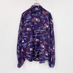 古着 used　CARDCHE　長袖総柄デザインシャツ　マルチカラー　紫　パープル　Lサイズ